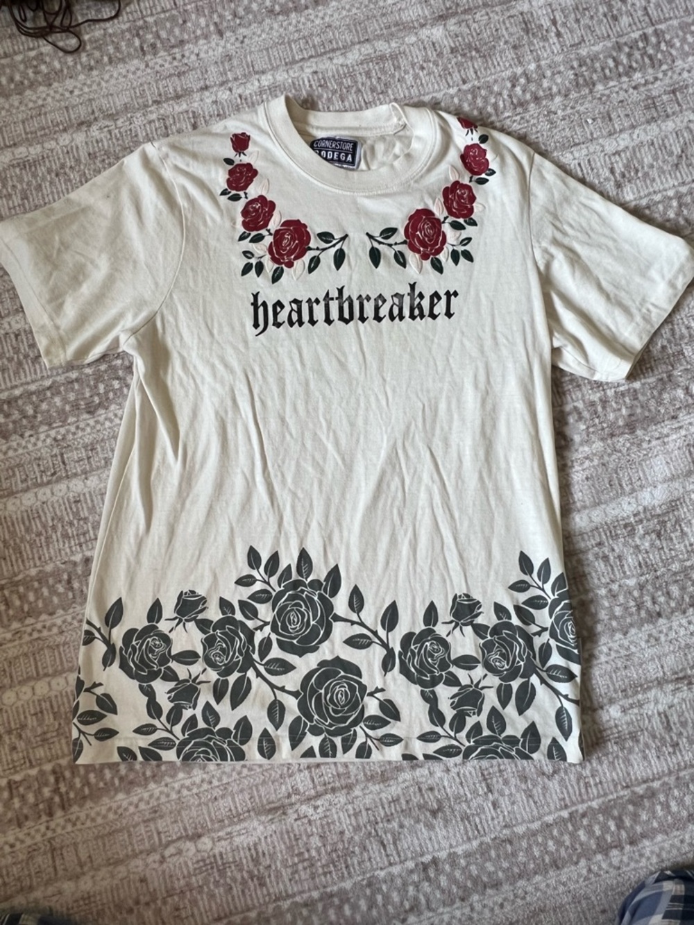 Corner Store Heartbreaker Graphic Tee By Bodega - White With Red & Black